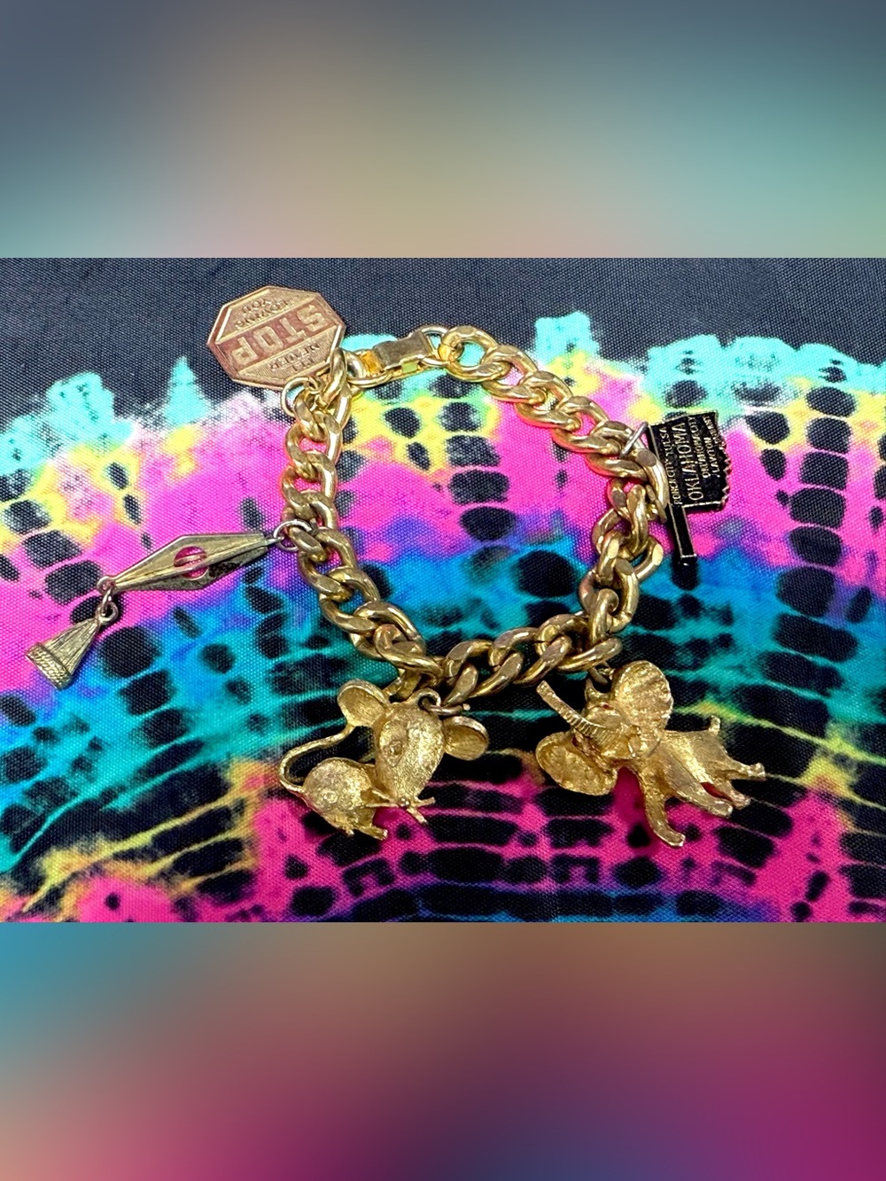 Vintage Gold-Tone Charm Bracelet